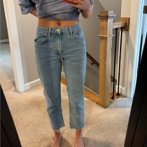Topshop Light Blue Straight Leg Jeans